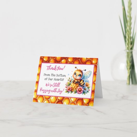 Miel abeille thème Fille de Baby shower Merci (Devant)