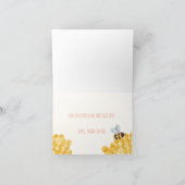 Miel abeille thème plié Carte de remerciements (Intérieur)