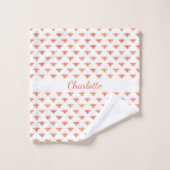 Miel abeilles rose or blanc script monogramme (Gant de toilette)
