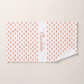 Miel abeilles rose or blanc script monogramme (Serviette à main)