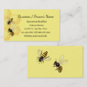 Miel Apiary Business Carte de visite personnalisé (Devant / Derrière)