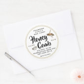Miel avec Étiquette peigne Flying Bee sur blanc (Enveloppe)