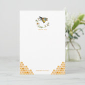 Miel Bee Elegant Baby shower Carte de remerciement (Debout devant)