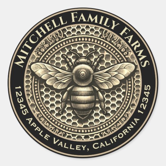 Miel Bee Étiquette (Devant)