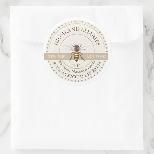 Miel Bee Étiquette Kraft Beekeeper Apiary (Sac)
