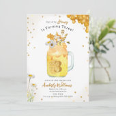 Miel Bee Milkshake Floral Invitation d'anniversair (Debout devant)