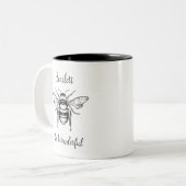Miel Bee Noir Blanc Personnaliser la Mug de café (Devant gauche)
