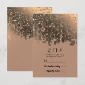 Miel Beige Champagne Doré Étincelle Réponse RSVP (Devant / Derrière)