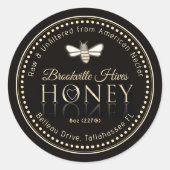Miel brut non flatté Étiquette Black Gold Bee Hear (Devant)