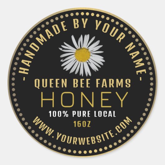 Miel étiquette Black Gold | FLEUR SAUVAGE (Devant)