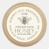 Miel Étiquette Kraft Dotée Frontière Français Abee (Devant)