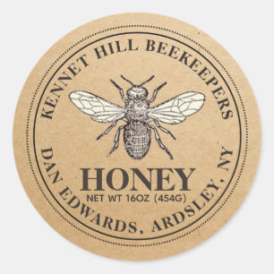 Miel Étiquette Kraft French Bee