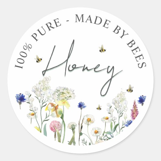 Miel Fleur sauvage Meadow Bee Étiquette Flower (Devant)