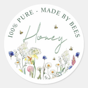 Miel Fleur sauvage Meadow Bee Vert Étiquette Flowe