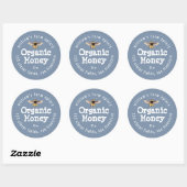 Miel Jar Étiquette Honeybee Apiary Dusty Blue (Feuille)