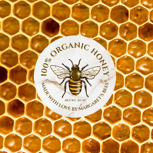 Miel Jar Étiquettes Honeybee Honeycomb Bee Produit