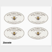 Miel Jar Oval Étiquette Honeypeb Bee (Feuille)