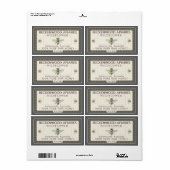 Miel jaune Miel Étiquette Gris frontière (Feuille entière)
