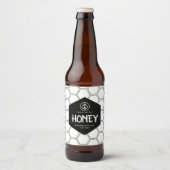 Miel noir et blanc produit Étiquette de pot (Devant)