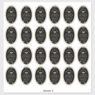 miel ovale Queenline Bee-peigne Étiquette noir