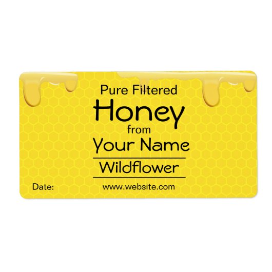 Miel Personnalisable Étiquettes Honeypeb Ajouter V (Devant)