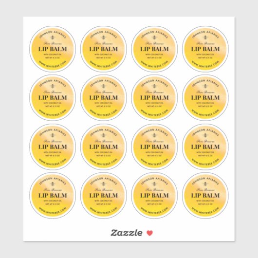 Miel rond Lip Beeswax Balm Étiquettes (Feuille)