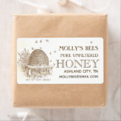 Miel Vintage ruche Apiary Étiquettes personnalisés (En situation)