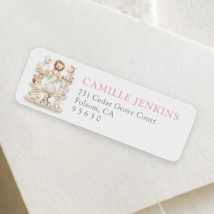 Mielig Dieren Meisje Baby Borrel Return Address La Etiket
