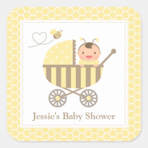 Mielijke Hommelwagen Baby Shower Labels