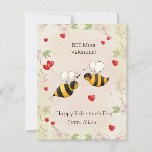 Mienne l'abeille de la Saint-Valentin !  Carte de  (Devant)