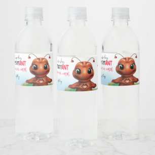 mier pun gebarentaal kinderen verjaardag dank u waterfles etiket