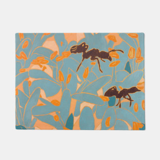 Mieren met blauwe bloemen Australische Flora Deurmat