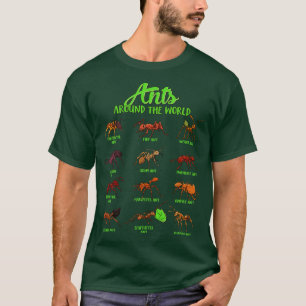 Mieren over de hele wereld mierensoorten t-shirt