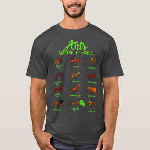 Mieren over de hele wereld mierensoorten t-shirt