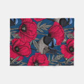 Mierkanen en papavers fleece deken (Voorkant (Horizontaal))