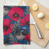 Mierkanen en papavers theedoek (Quarter Fold)