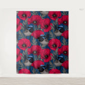 Mierkanen en papavers wandkleed (Voorkant)