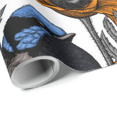 Mierkannen en oranje papaverbloemen 2 cadeaupapier (Rol Hoek)