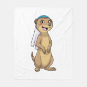 Mierkat als bruid met sluier fleece deken (Voorkant)