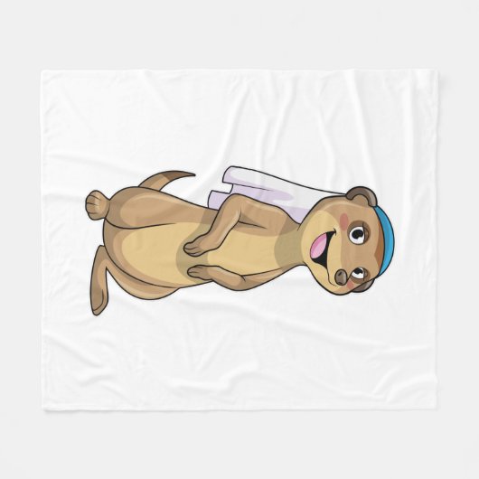 Mierkat als bruid met sluier fleece deken (Voorkant (Horizontaal))