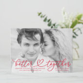 Mieux Ensemble Fiançailles de coeur Faire-part (Debout devant)