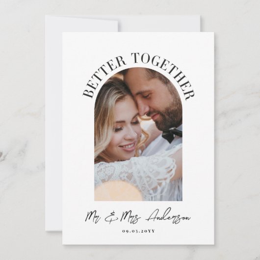 Mieux ensemble mariage photo arc faire-part (Devant)