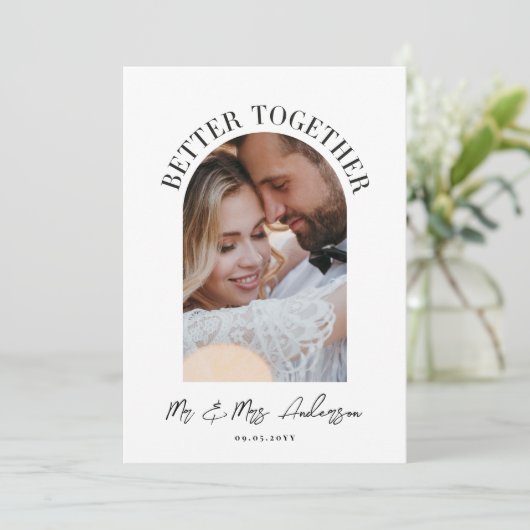 Mieux ensemble mariage photo arc faire-part (Debout devant)