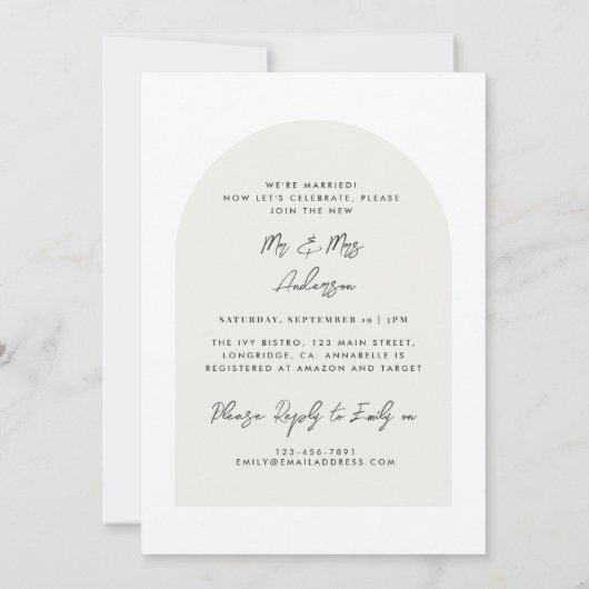 Mieux ensemble mariage photo arc faire-part (Dos)