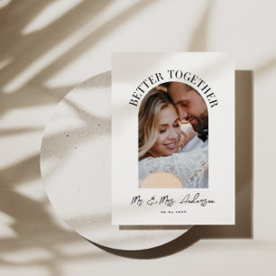 Mieux ensemble mariage photo arc faire-part