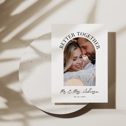 Mieux ensemble mariage photo arc faire-part