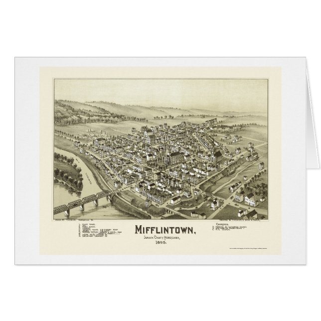 Mifflintown, PA Panoramic Map - 1895 (Voorkant Horizontaal)