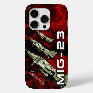 MIG23 Sovie Union Fighterjet vliegtuig telefoonhoe iPhone 15 Pro Case
