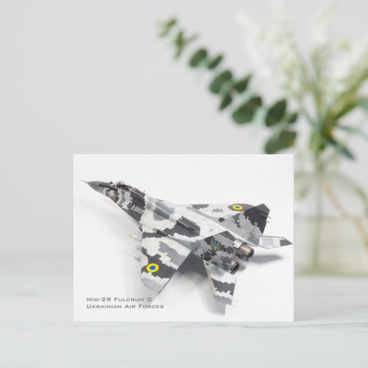 Mig-29 Fulcrum C Oekraïense luchtmacht Briefkaart (Staand voorkant)