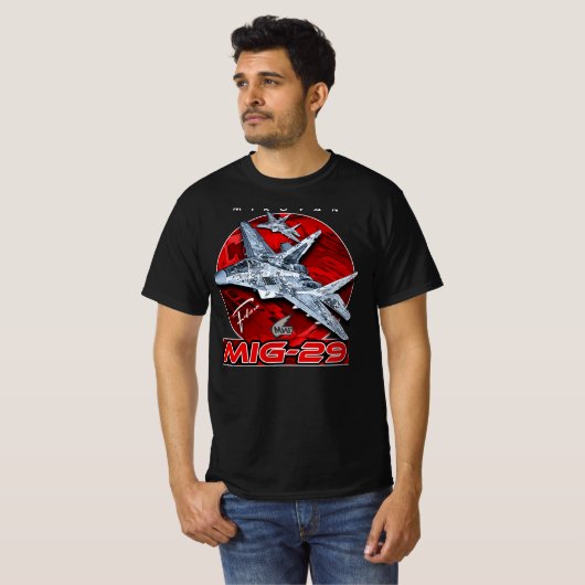 MIG-29 Sovjet-Unie luchtsuperioriteit straaljager T-shirt (Voorkant volledig)